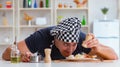 Chef cook cooking a meal breakfast dinner in the kitchen Royalty Free Stock Photo