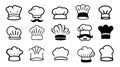 Chef cook hat set hand drawn sketch in Comic style coloring book Royalty Free Stock Photo