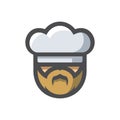 Chef in a cook hat Vector icon Cartoon illustration