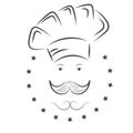 Chef. cook hat witn mustache illustration eps 10