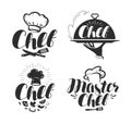 Chef, cook logo or label. Illustration for design