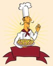 Chef cook okay pizza sign (vector)