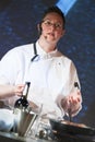 Chef at cooking demonstration Royalty Free Stock Photo