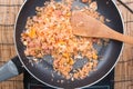 Chef cooking fried rice Royalty Free Stock Photo