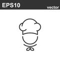 Chef in a cooking hat vector outline logo