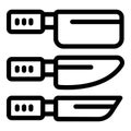 Chef cooking knifes icon outline vector. Cooking utensils