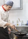 Chef Cooking Pasta Royalty Free Stock Photo