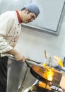 Chef Cooking Pasta Royalty Free Stock Photo