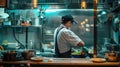 Chef Cooking in a Restaurant Kitchen.Culinary Maestro Royalty Free Stock Photo