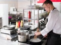 Chef cooking restaurant kitchen professional work Royalty Free Stock Photo