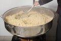 Chef cooking rice Royalty Free Stock Photo