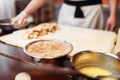 Chef cooking strudel, pastry ingredients Royalty Free Stock Photo