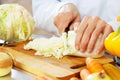Chef cooking veggy salad Royalty Free Stock Photo