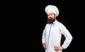 Chef, cooks or baker. Bearded male chefs isolated on black. Cook hat. Serious cook in white uniform, chef hat. Portrait Royalty Free Stock Photo