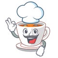 Chef cup mint tea the shape mascot Royalty Free Stock Photo