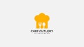 Chef cutlery logo design vector template