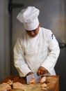 Chef Cutting Meat Royalty Free Stock Photo