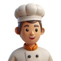 Chef 3D Icon with Professional Hat and Uniform for Culinary and Restaurant Graphics Royalty Free Stock Photo