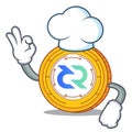 Chef Decred coin character cartoon