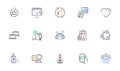 Chef, Discount and Report line icons for website, printing. For design. Vector