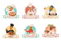 Chef Emblem Cartoon Set Royalty Free Stock Photo