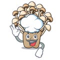 Chef enoki mushroom character cartoon