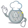 Chef Ethereum coin character cartoon