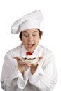 Chef Excited About Dessert Royalty Free Stock Photo
