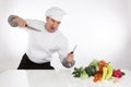 Chef fighting Royalty Free Stock Photo