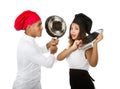 Chef fighting Royalty Free Stock Photo