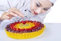 Chef final touch - isolated Royalty Free Stock Photo