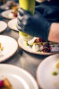 Chef finishing his plate