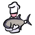 Chef with fish clip art