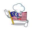 Chef flag malaysia cartoon isolated with character