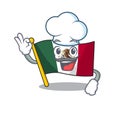 Chef flag mexico character in mascot shaped