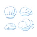 Chef, flat hat Vector collection Cook\'s white cap