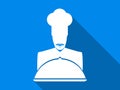 Chef flat icon with long shadow. Vector