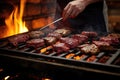 chef flipping venison steaks on the grill