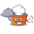 Chef with food fruit basket character cartoon Royalty Free Stock Photo