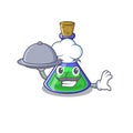 Chef with food magic potion cartoon shaped in character