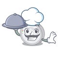 Chef with food smoke detector in the cartoon shape Royalty Free Stock Photo