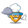 Chef with food spinning top mascot cartoon