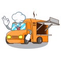 Chef Food Truck with Isolated on mascot