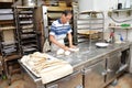 Chef forming dough in order to prepare bread