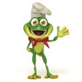 Chef frog say hello Royalty Free Stock Photo