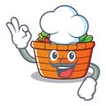 Chef fruit basket character cartoon Royalty Free Stock Photo