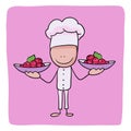 Chef with fruits clip art