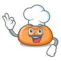 Chef hamburger bun character cartoon