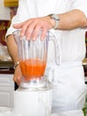 Chef hands with blender Royalty Free Stock Photo