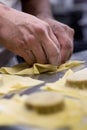 Chef Hands Making Fresh Ravioli